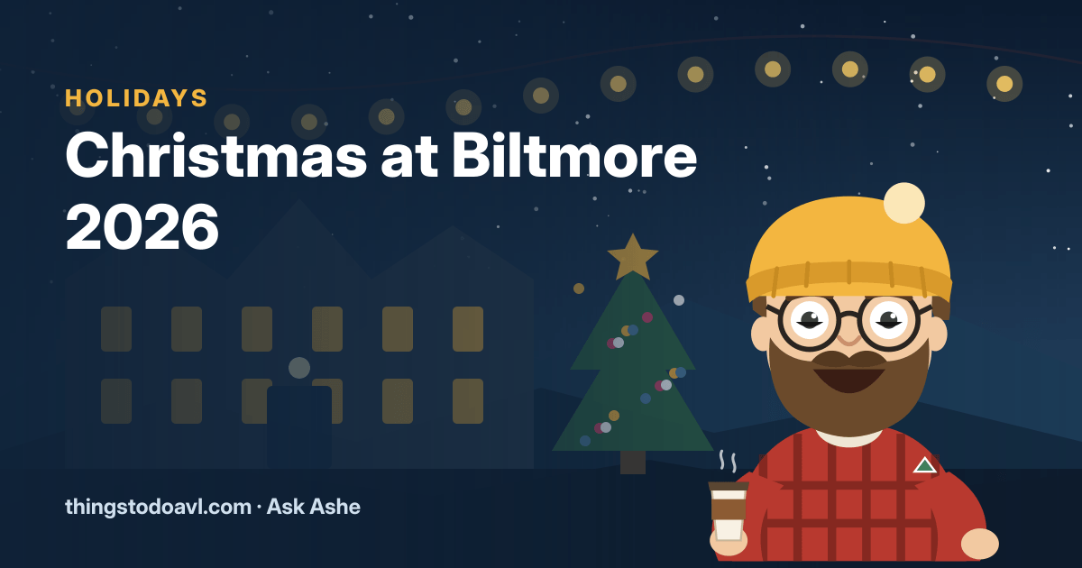 Ashe in front of a grand house with every window lit for Christmas, a decorated tree out front